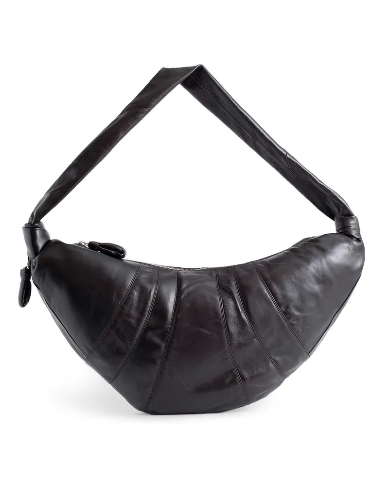 Christophe Lemaire Large Croissant Leather Shoulder Bag Brown