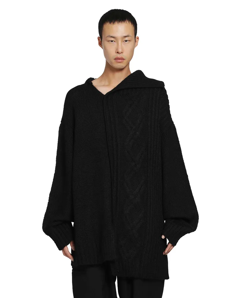 Yohji Yamamoto Panel Collar Sweater Black