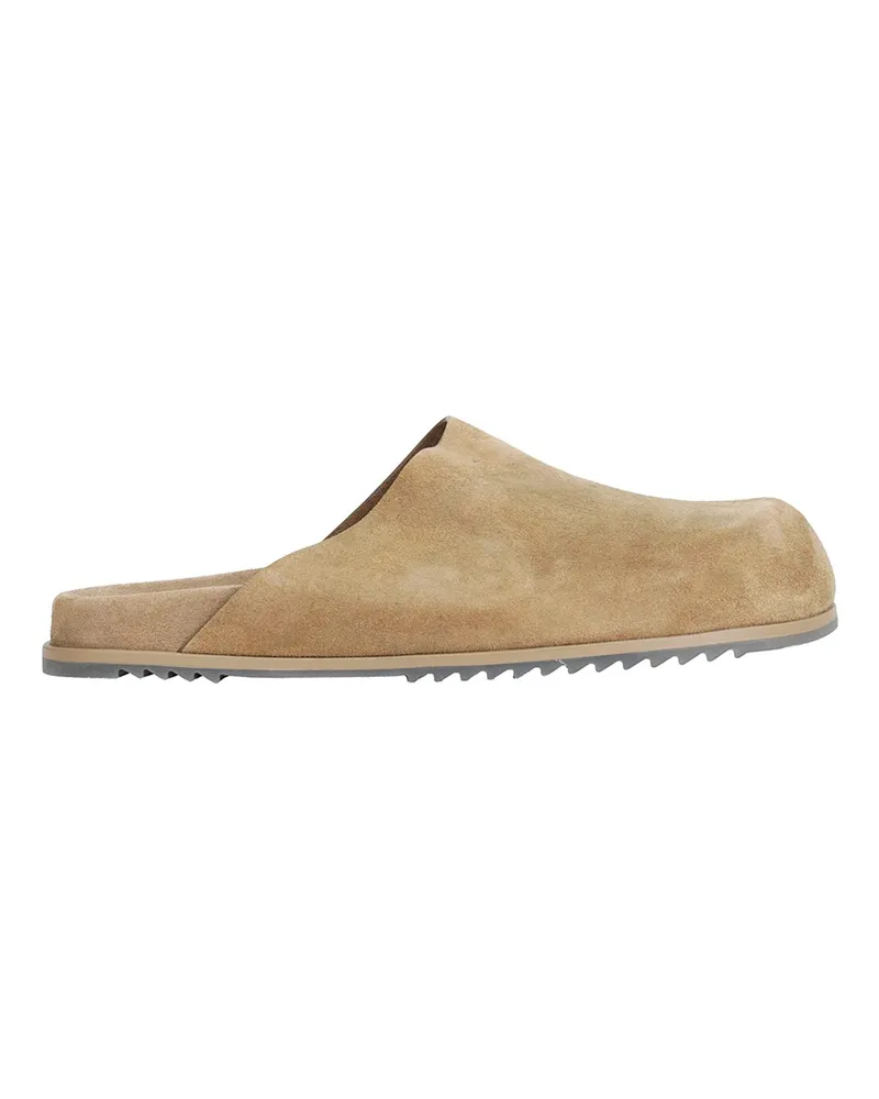 Rick Owens Granola Suede Mules Beige