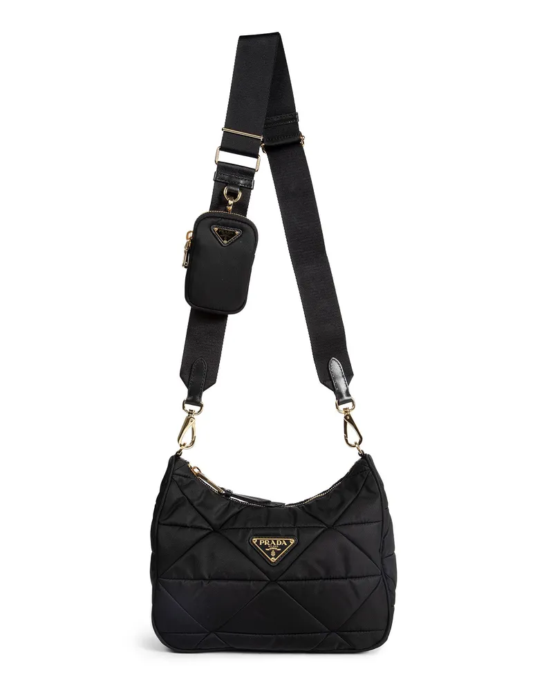 Prada Re-Nylon Quilted Shoulder Bag Black