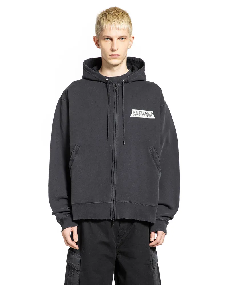 Balenciaga Masking Tape Hoodie Black
