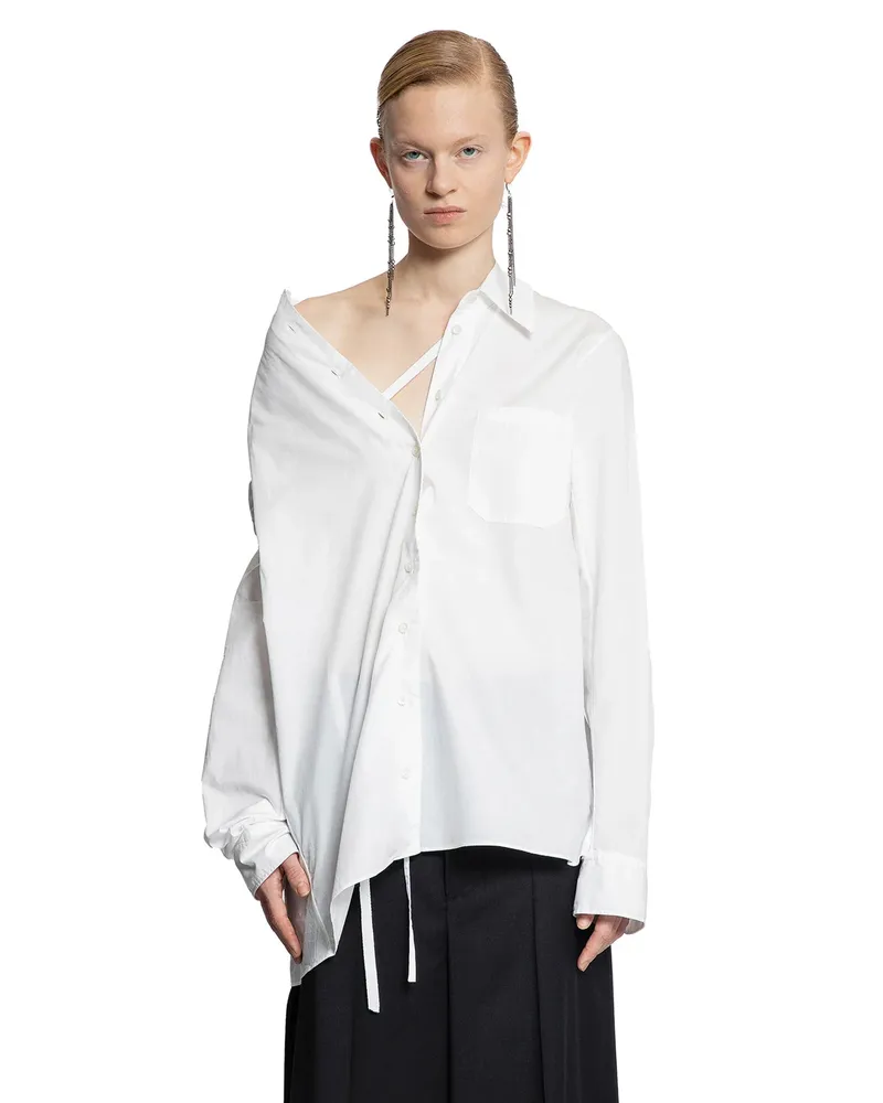 Ann Demeulemeester Daria drop shoulder shirt in poplin White
