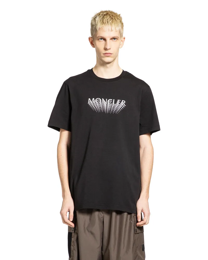 Moncler Logo Cotton Jersey T-Shirt Black