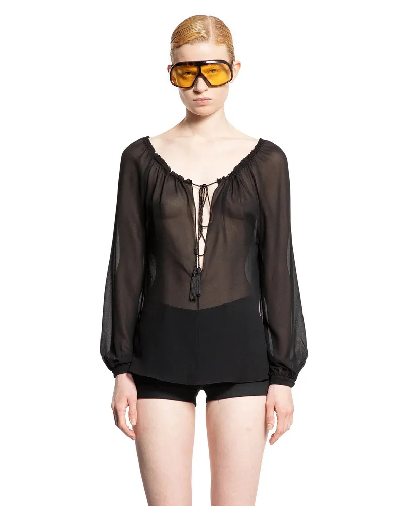 Tom Ford Silk Georgette Blouse Black