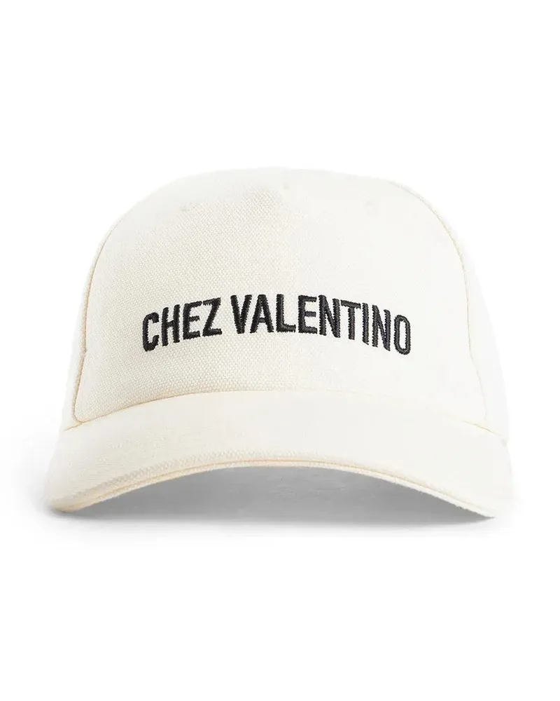 Valentino Garavani Chez  Cotton Baseball Cap White