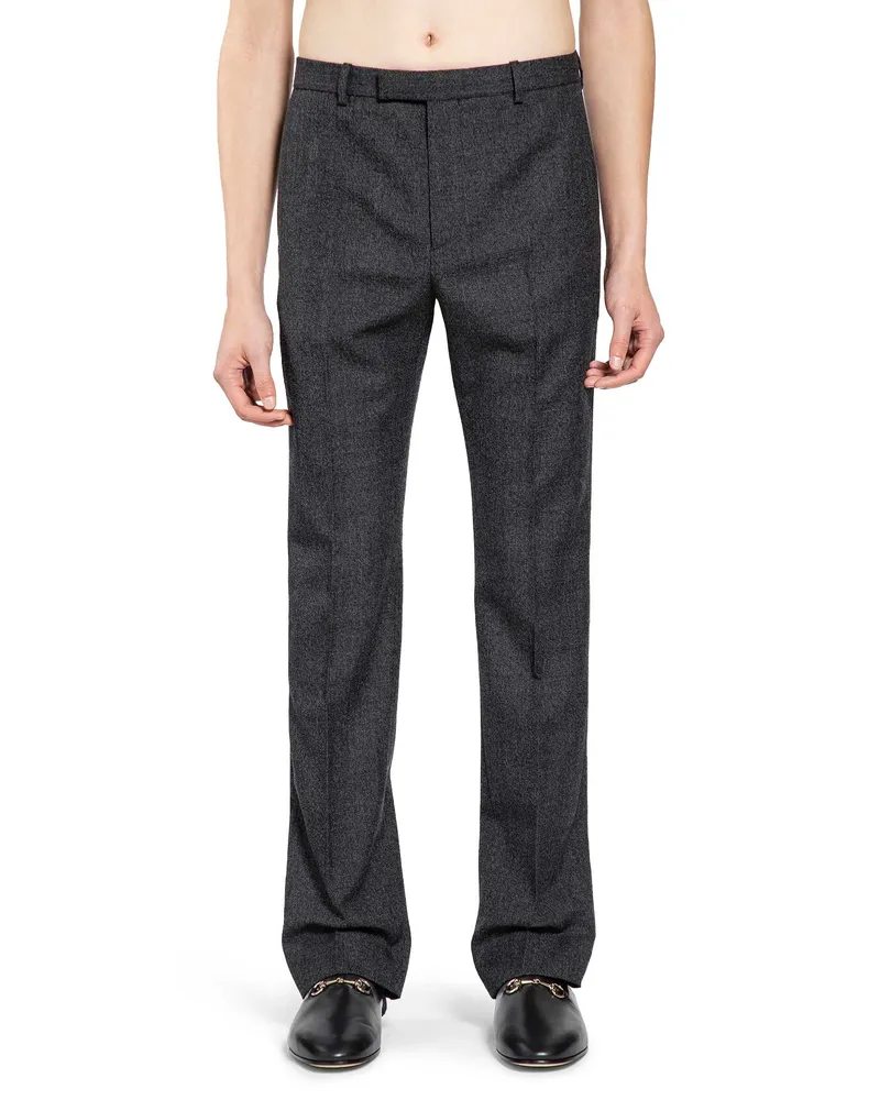 Gucci Wool Moulinè Pants Grey