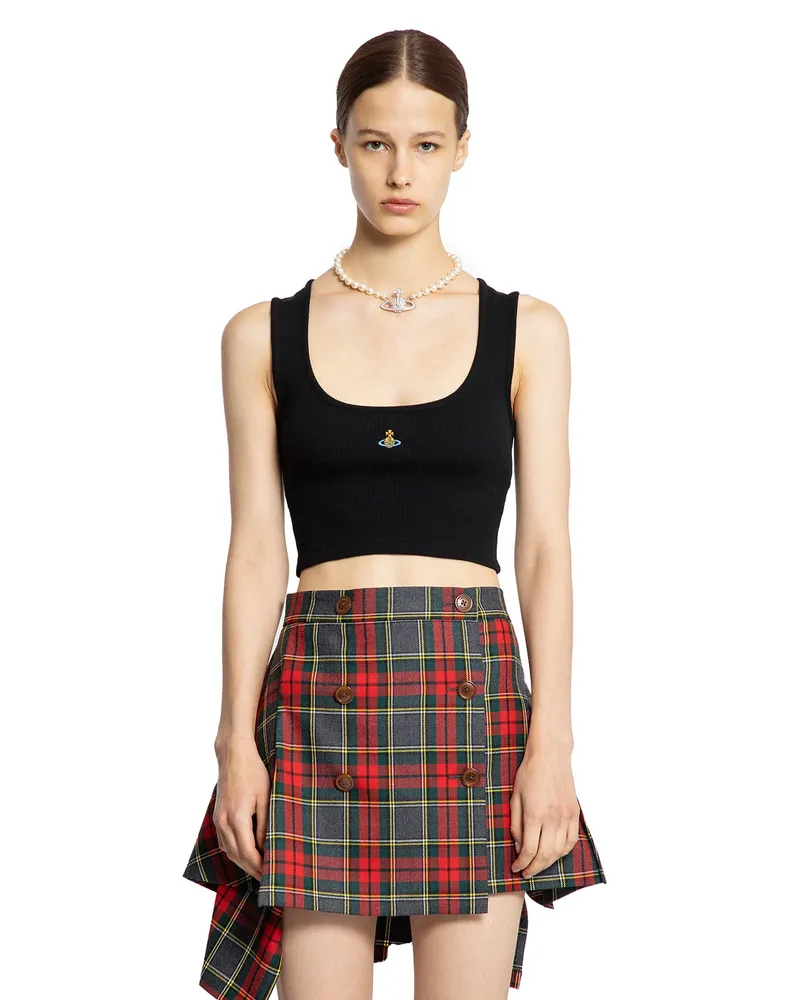 Vivienne Westwood Orb Rib Crop Top Black