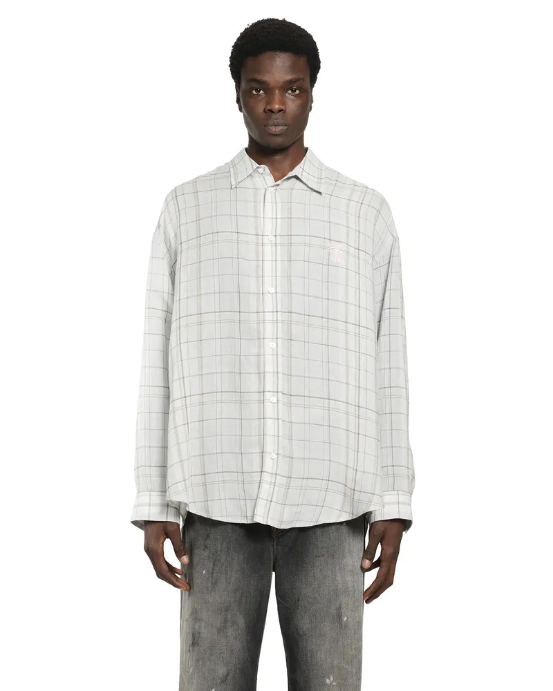 Acne Studios Linen Check Shirt Grey