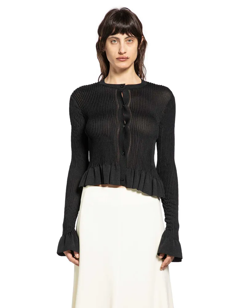 Jil Sander Smocked Cardigan Black