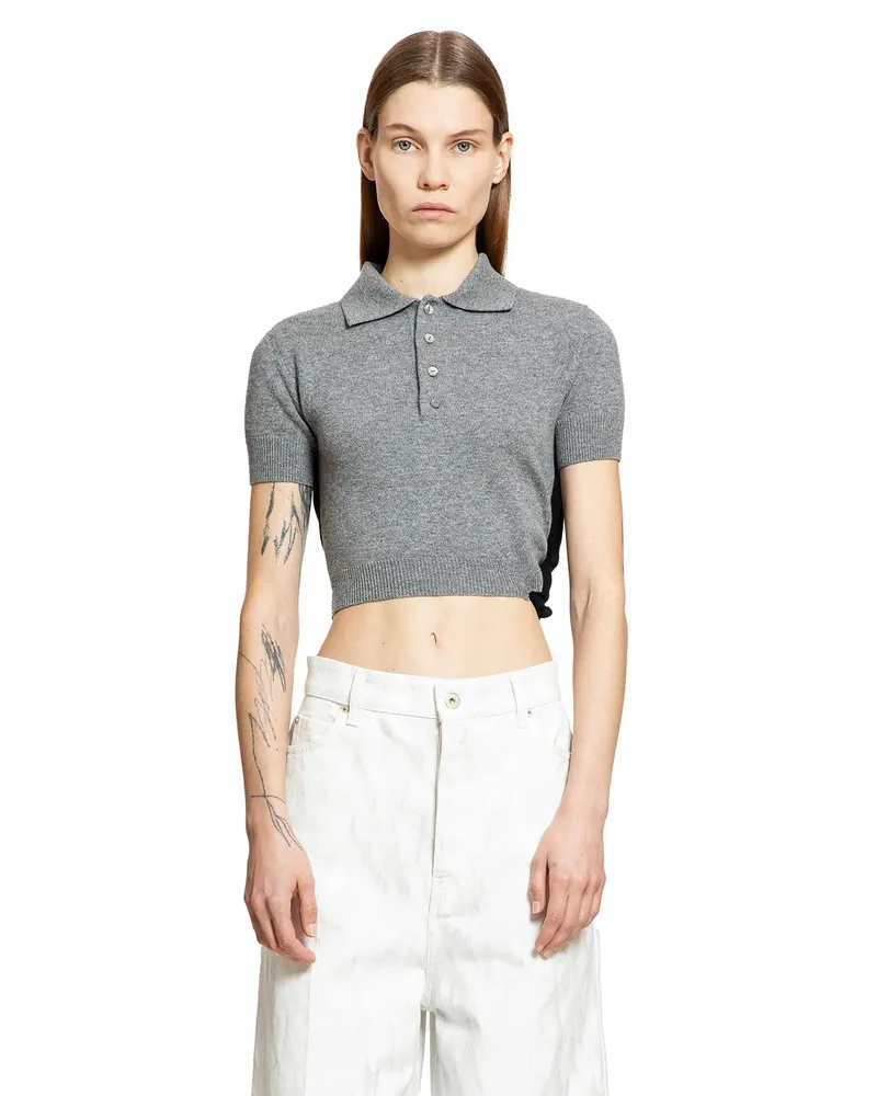 Loewe Top corto Polo tagliato Grey