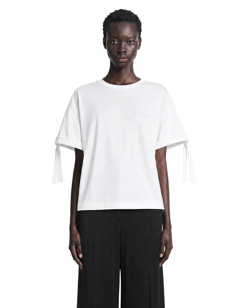 Givenchy Gathered Cotton T-Shirt White