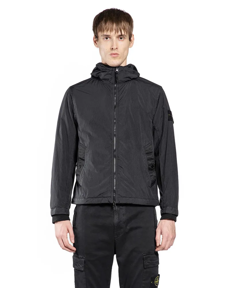 Stone Island 4100001 Crinkle Reps NY Jacket Black