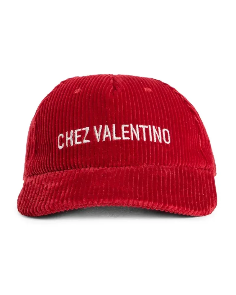 Valentino Garavani Chez  Corduroy Cap Red