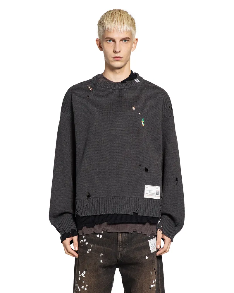 MIHARAYASUHIRO Layered Knitted Sweater Black