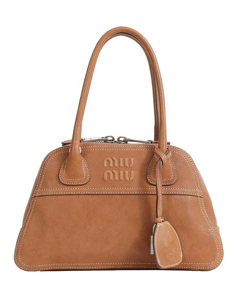 Miu Miu Vivant Nappa Leather Bag Brown