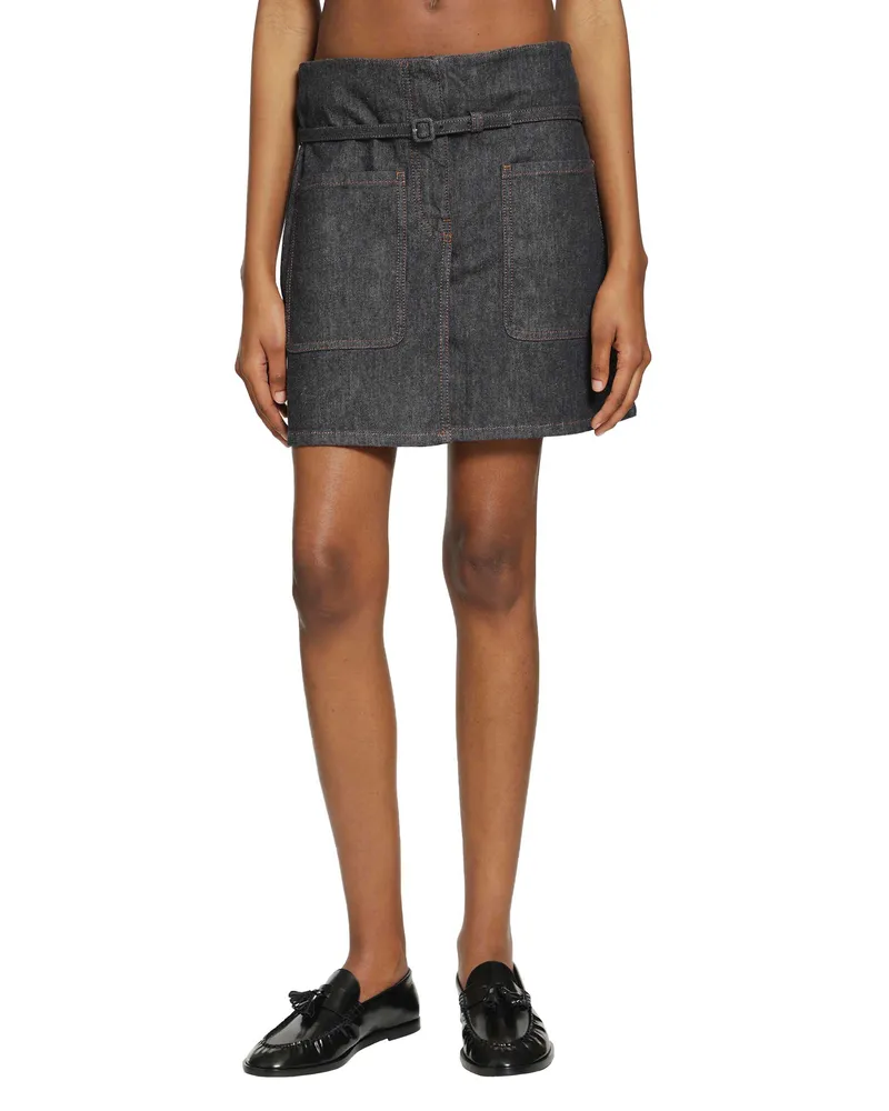 Courrèges Two Pockets Denim Skirt Blue