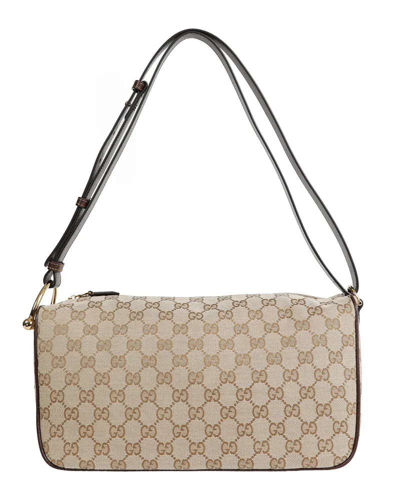 Gucci Half Horsebit Medium Shoulder bag Beige