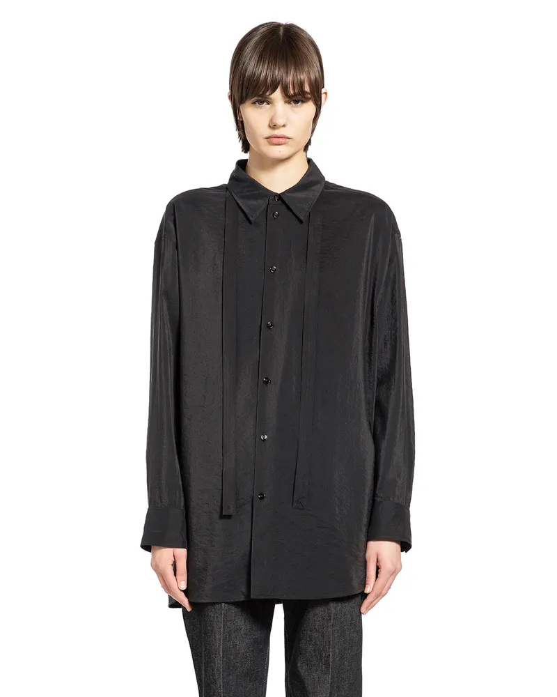 Christophe Lemaire Long Shirt With Tie Black