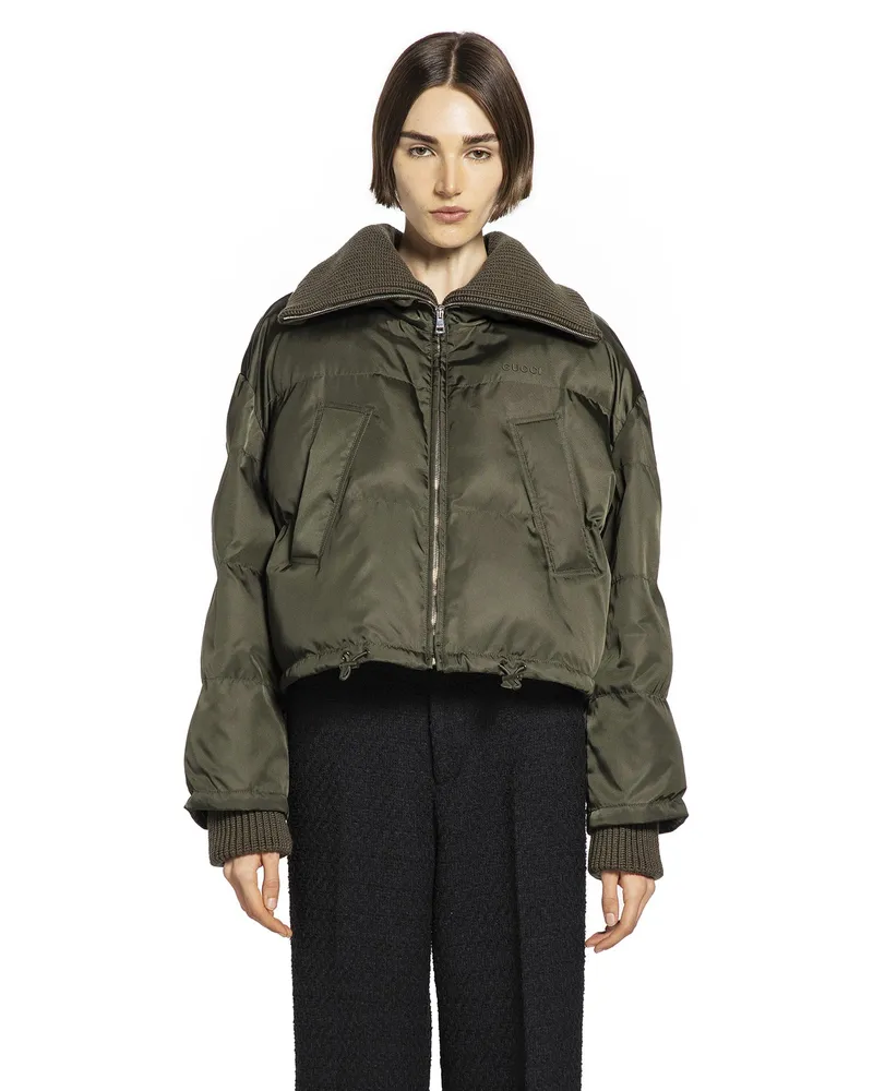 Gucci Fine Nylon gabardine Puffer Jacket Green