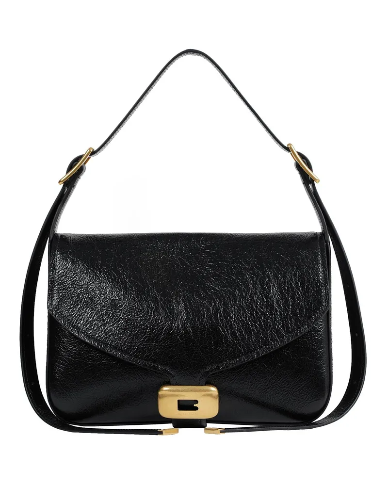 Balenciaga Clicca Leather Medium Shoulder Bag Black