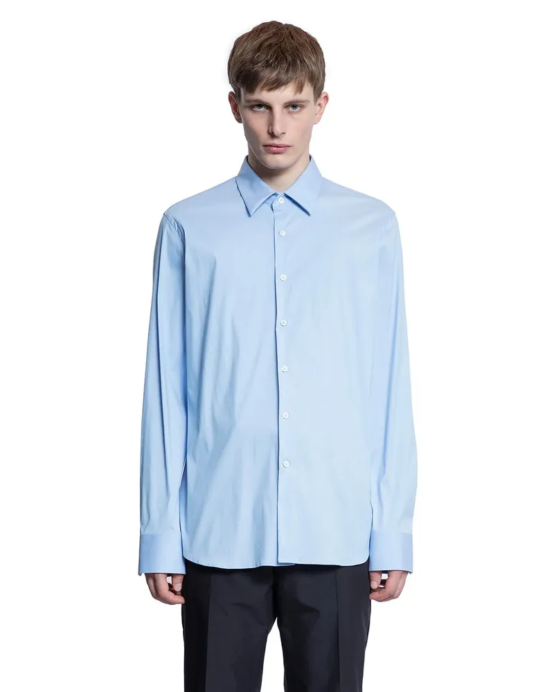Prada Stretch Cotton Shirt Blue