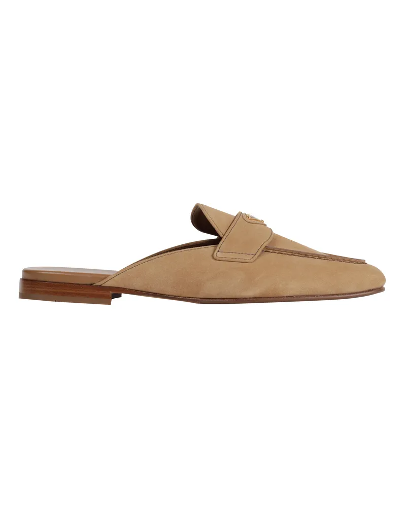 Prada Suede Slippers Brown