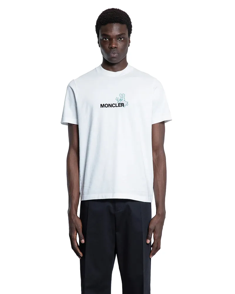 Moncler FRGMT collaboration Cartoon Logo Cotton T-Shirt White