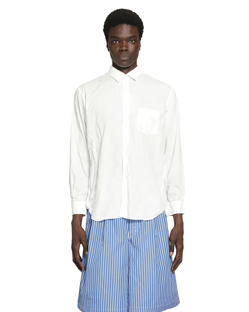 Comme des Garçons Crinkled Pocket Shirt White