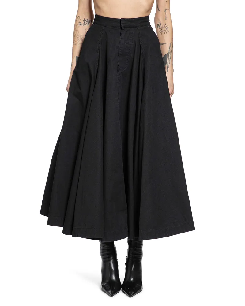 Balenciaga Godet Maxi Skirt Black