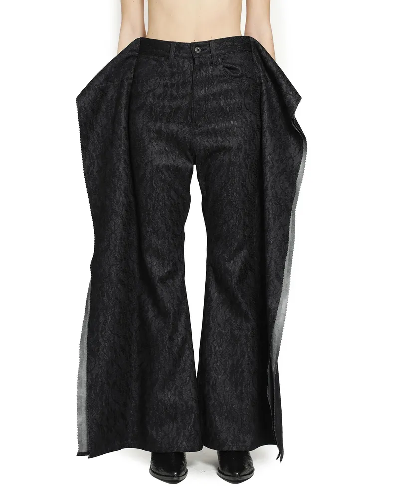 Junya Watanabe Deconstructed Jeans in Floral Denim Blue