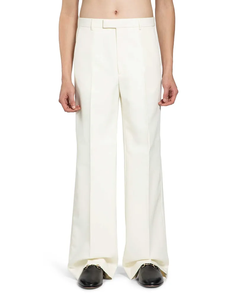 Gucci Silk Twill Tailored Pants White