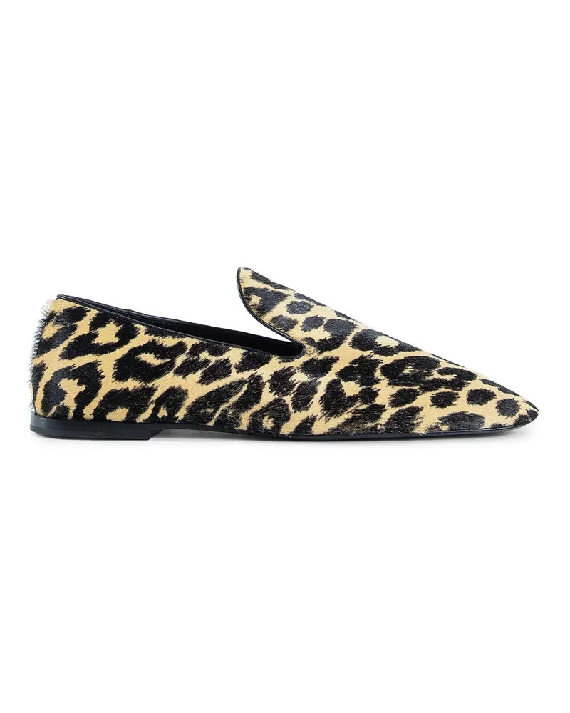Jil Sander Leopard print loafers Beige