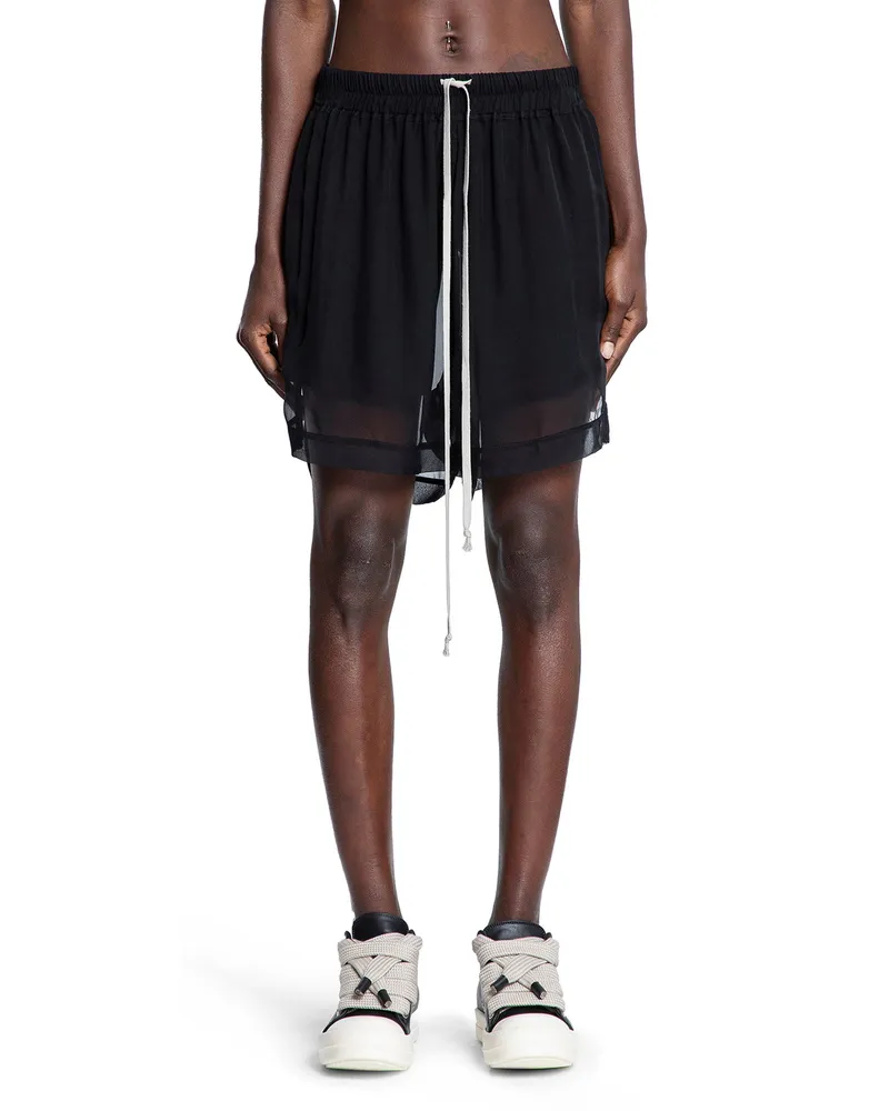 Rick Owens Concordians Boxers in Silk Chiffon Black