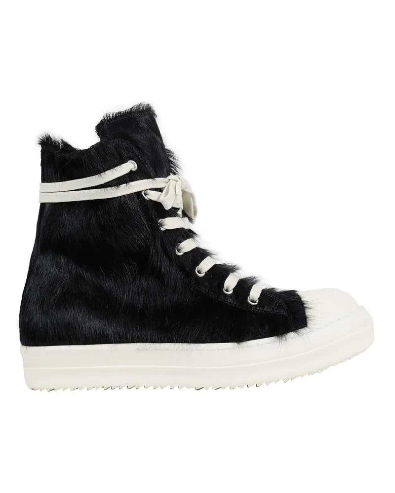 Rick Owens Tower Sneaks in Hair-on Calfskin Black