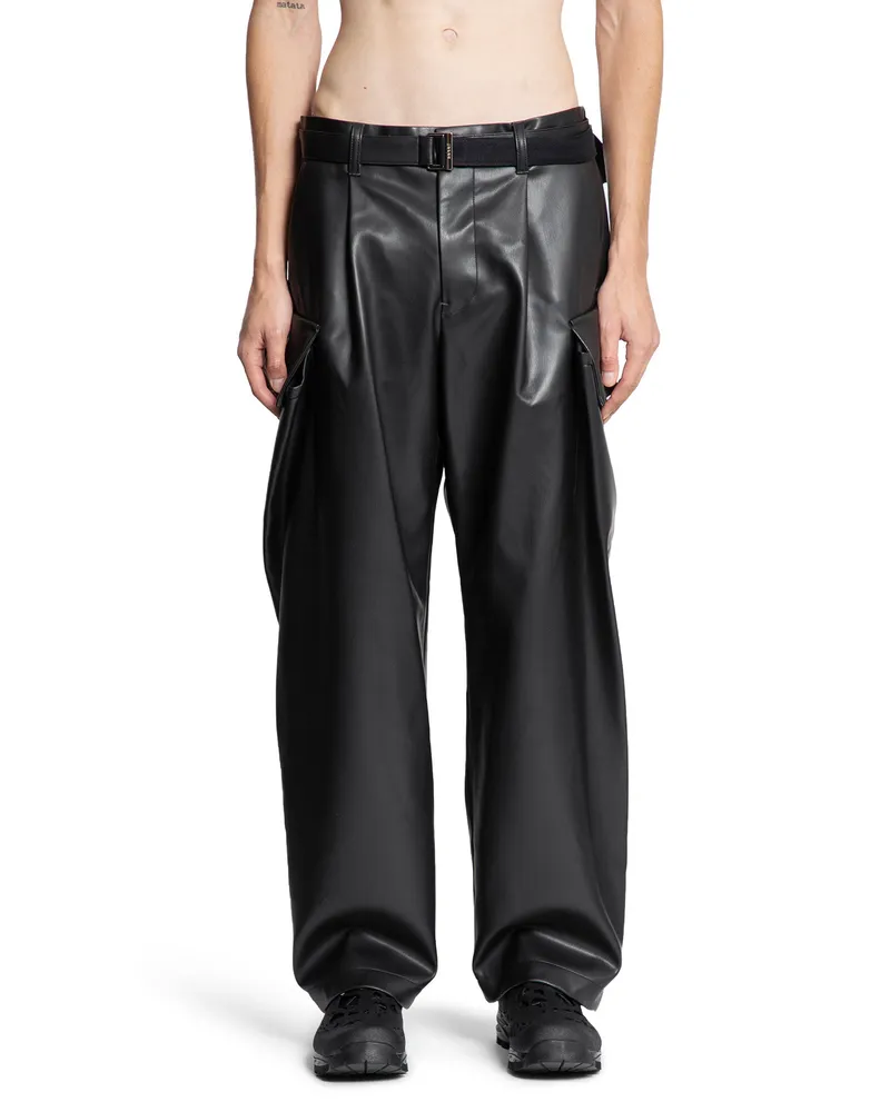 Sacai Faux Leather Pants Black