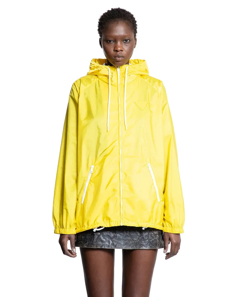 Prada Lightweight Re-Nylon Rain Jacket Yellow
