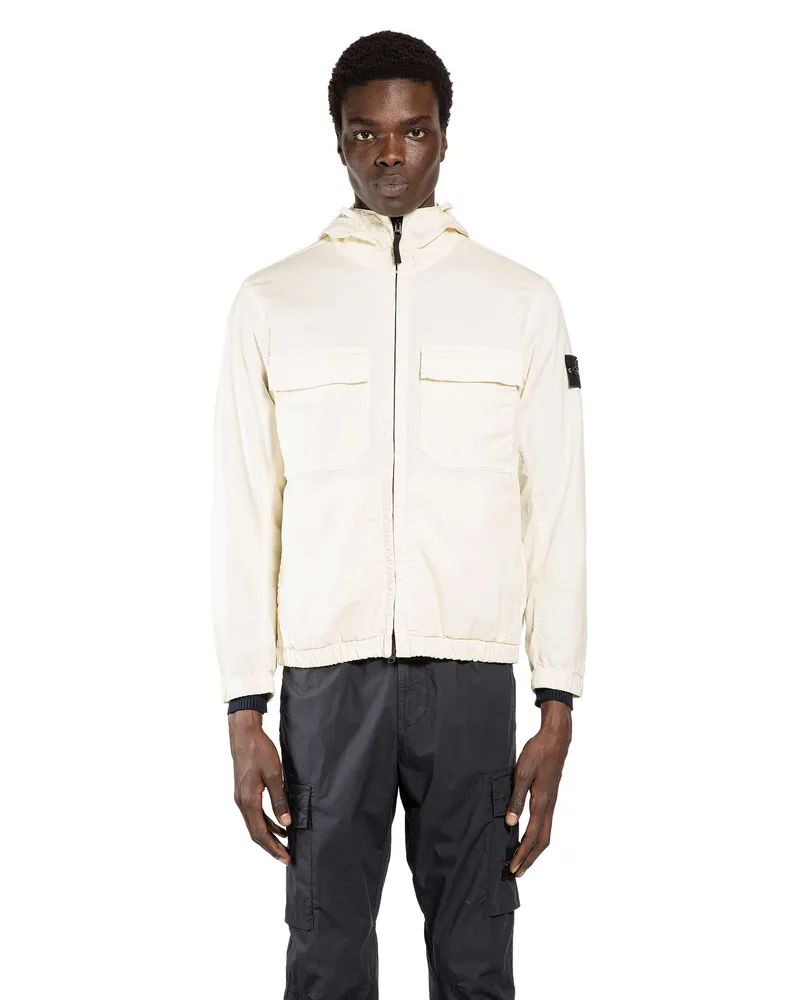 Stone Island Hooded Track Jacket Off-white