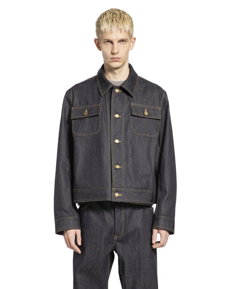 Thom Browne Utility Jacket in Japanese Selvedge Denim Blue