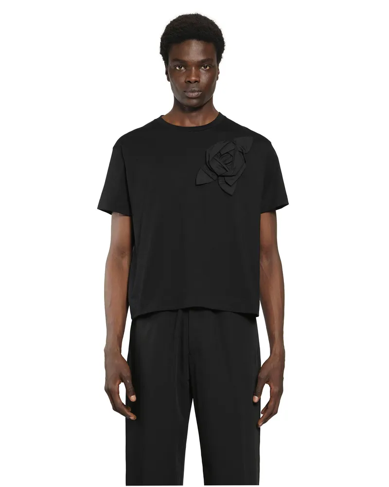 Simone Rocha Fitted Pressed Rosette T-Shirt Black