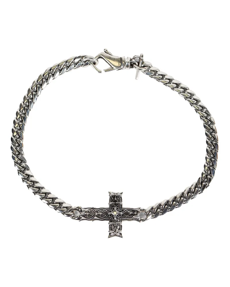 Emanuele Bicocchi Notre Dame Cross Chain Bracelet Silver