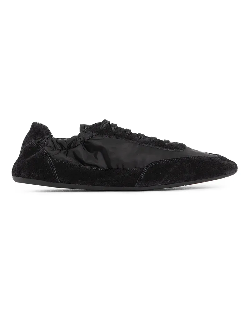 Prada Collapse Re-Nylon and suede sneakers Black