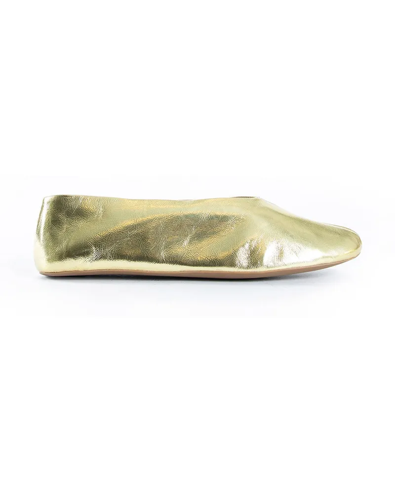 The Row Stella Slippers in Leather Gold