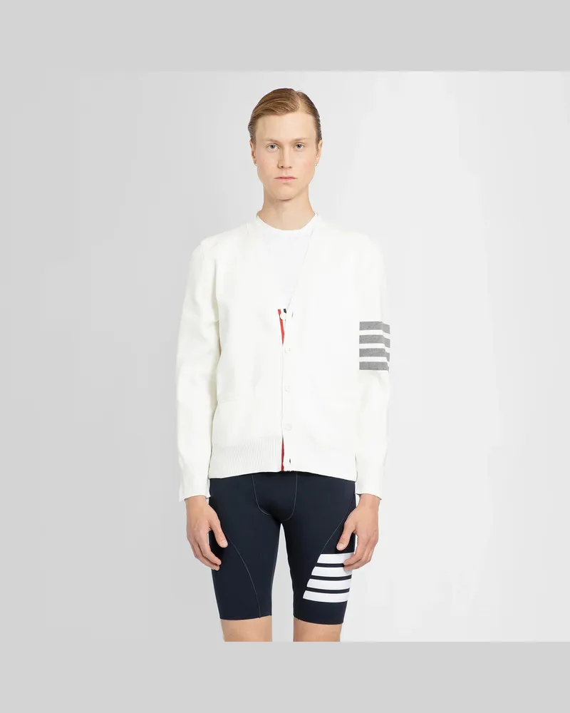 Thom Browne 4-Bar Milano Stitch Cardigan White
