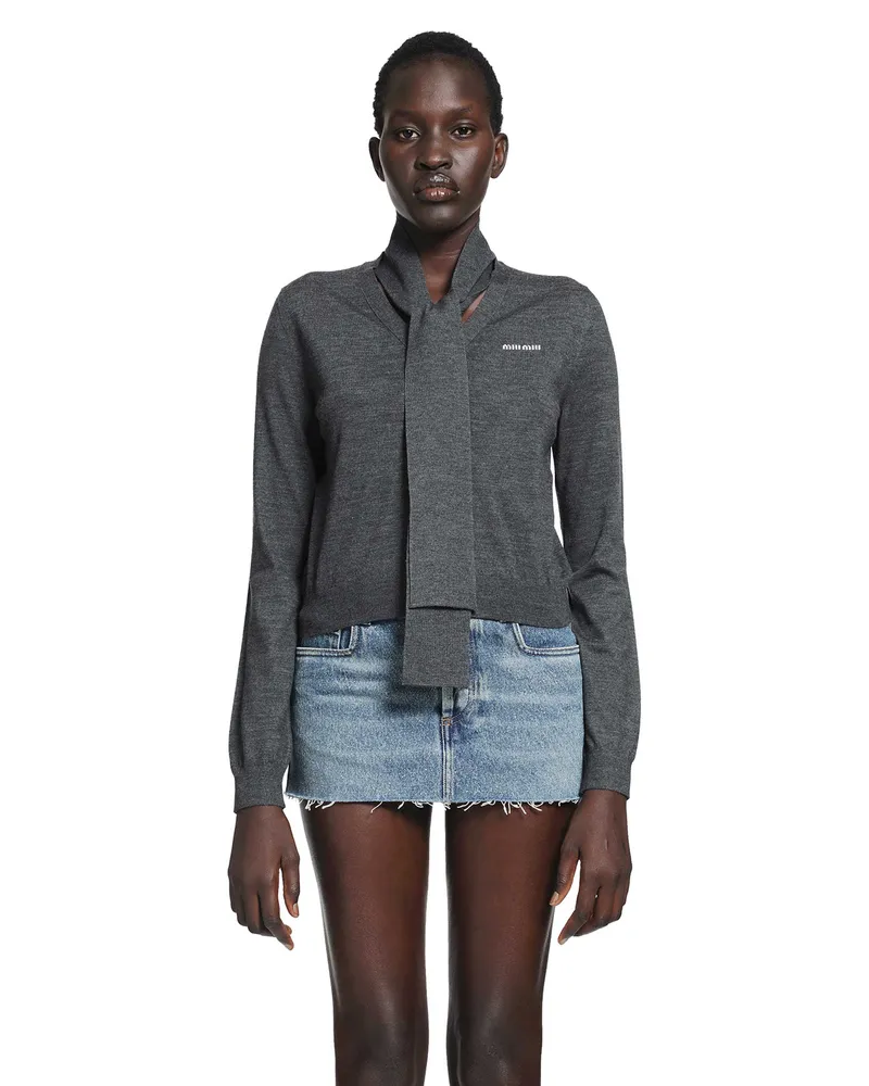 Miu Miu Wool Cardigan Grey