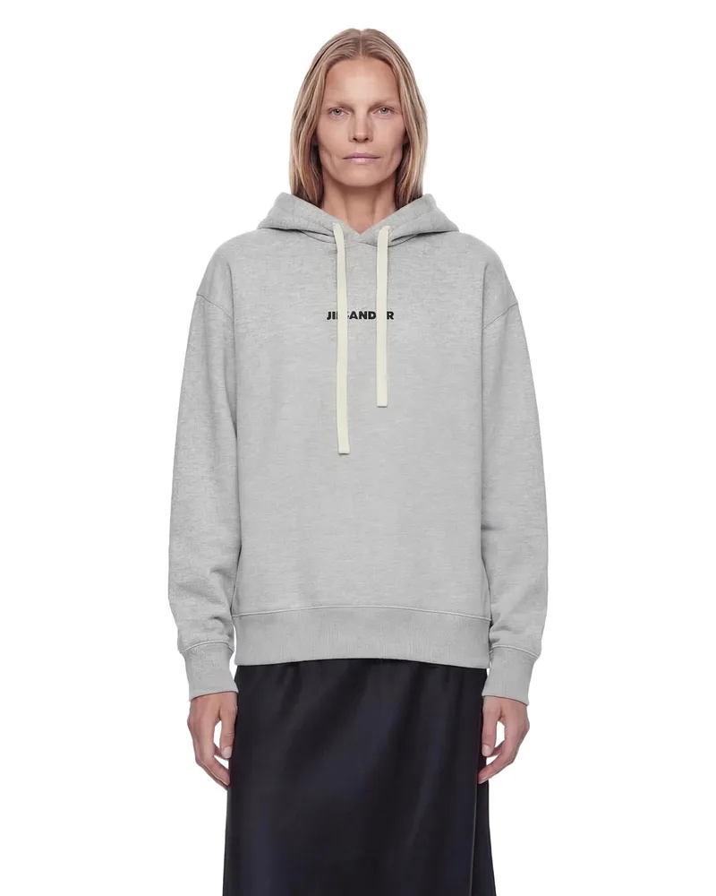 Jil Sander Logo Hoodie Grey