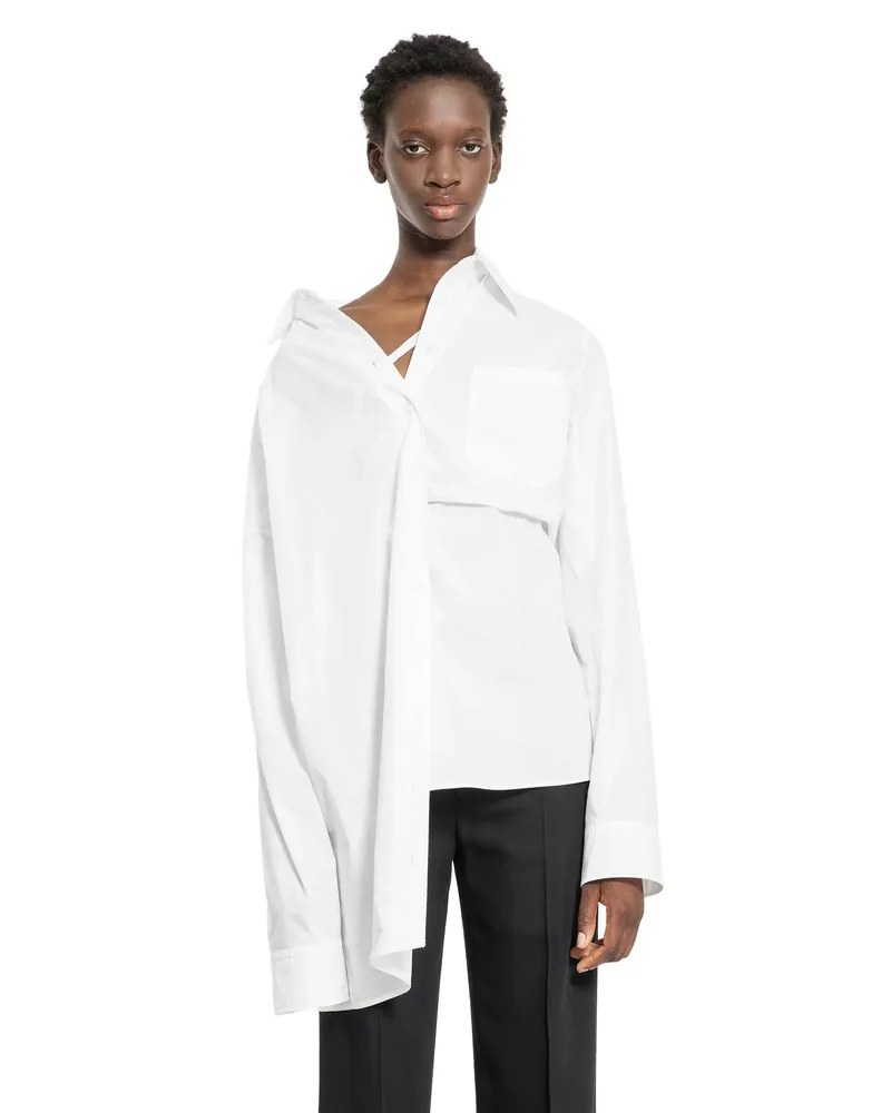 Ann Demeulemeester Daria Drop Shoulder Shirt White