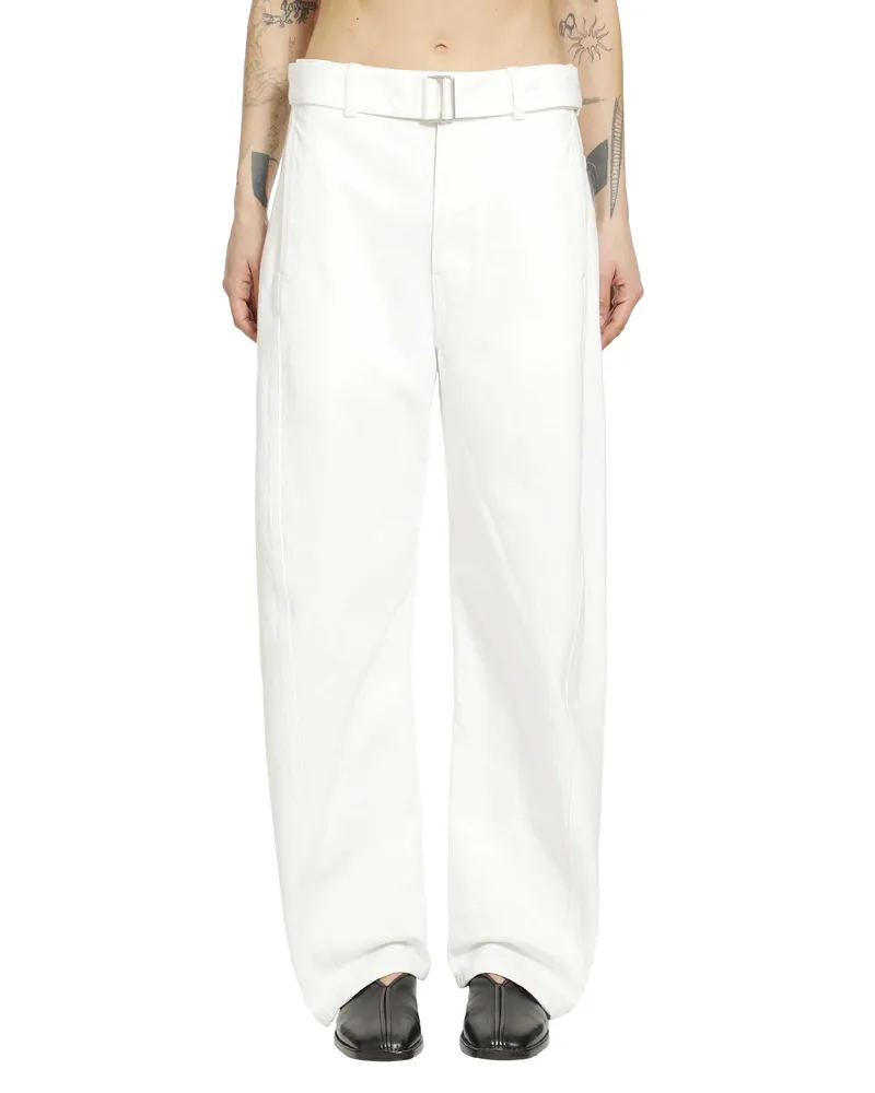 Christophe Lemaire Twisted Belted Pants White