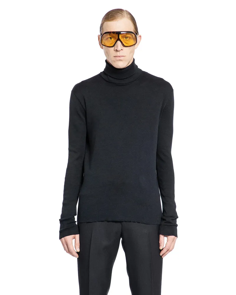 Tom Ford Cotton Jersey Stitch Roll-Neck Sweater Black
