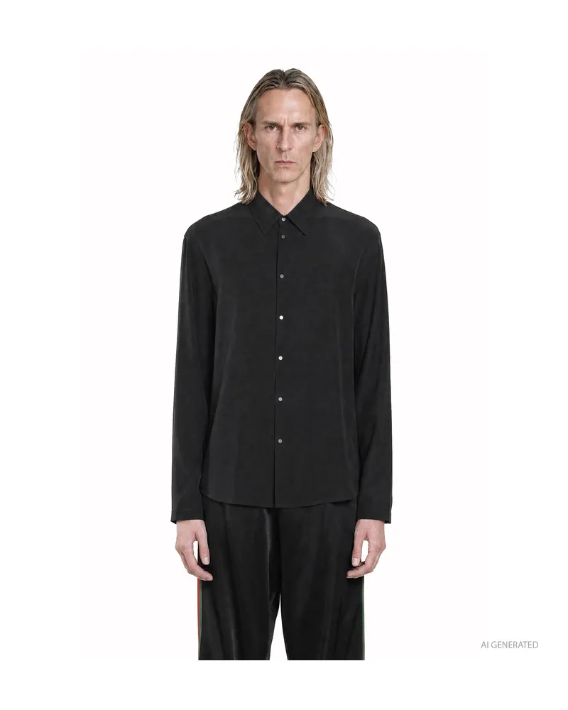 Gucci Silk Crepe de Chine Shirt Black