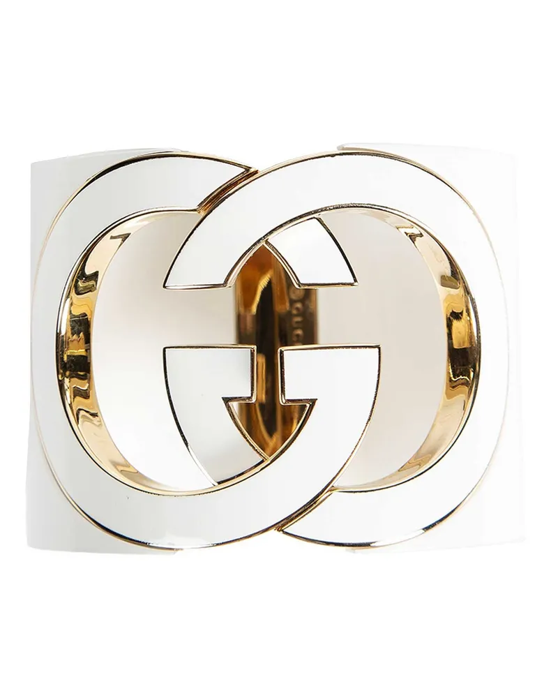 Gucci Interlocking Cuff Bracelet White